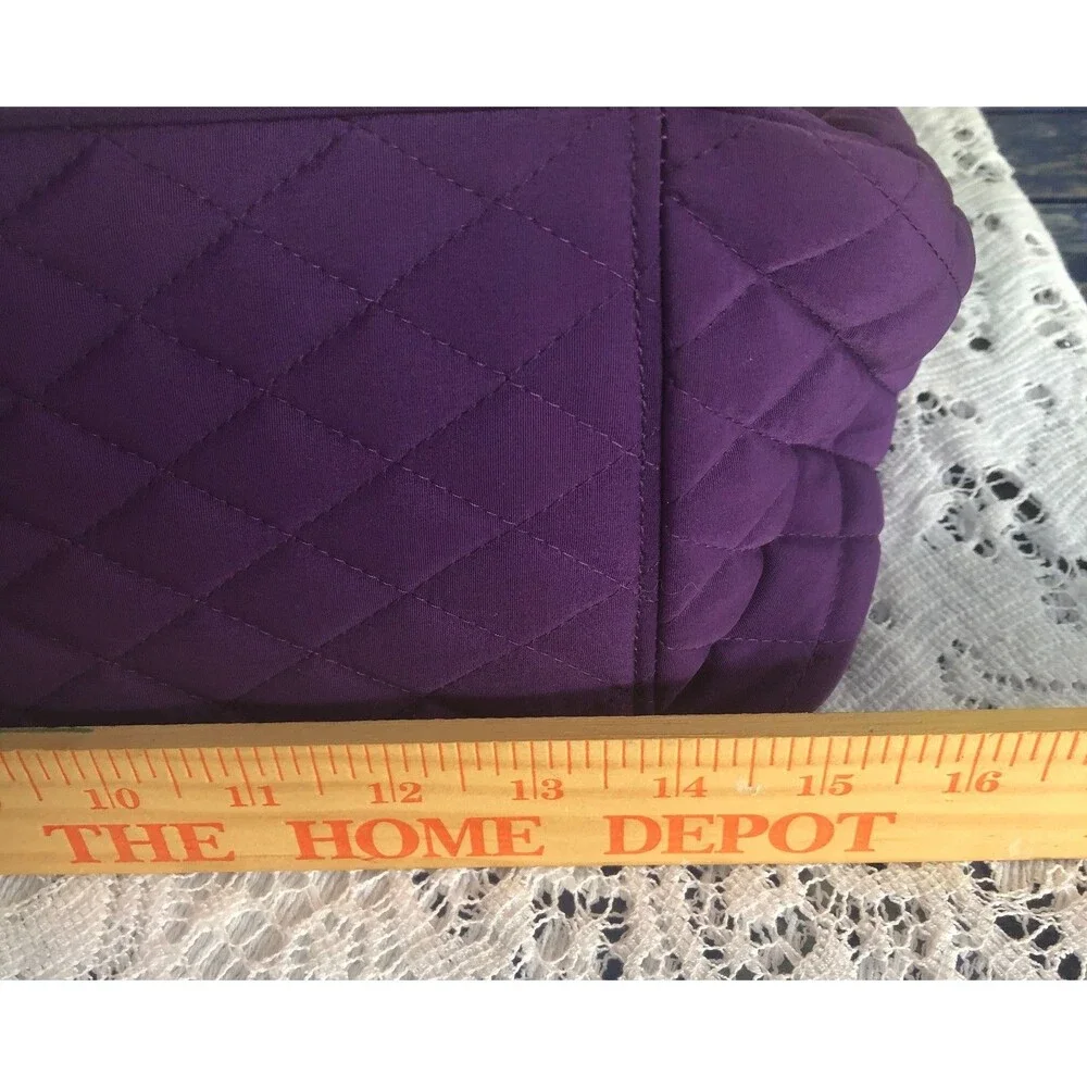 Vera Bradley Shoulder Bag Laptop Travel Carry On Tote Purple Quilted